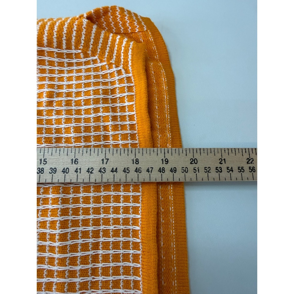Club Monaco Womens Orange White Grid Knit Golf Sweater Vest Size L NEW - Picture 5 of 7